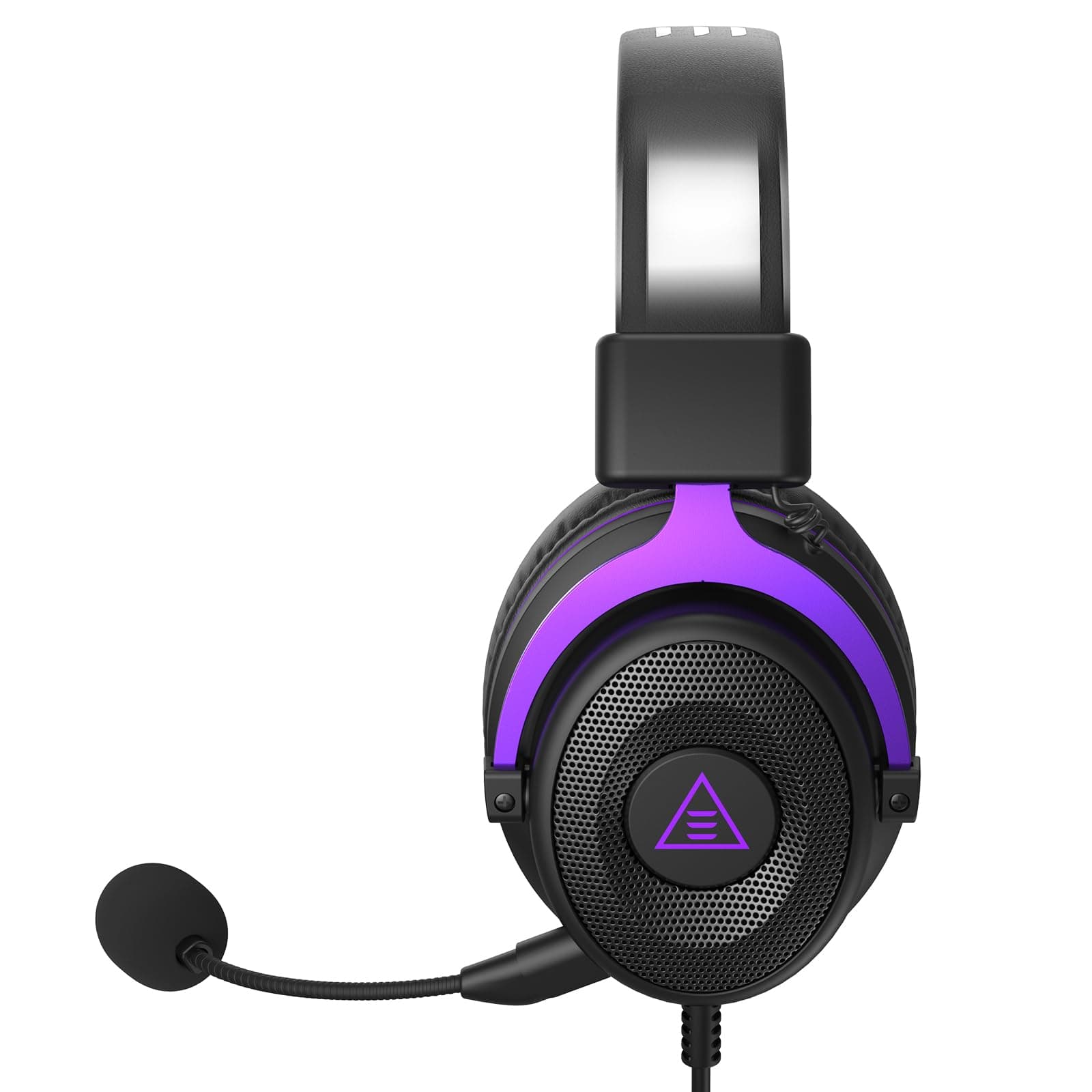 EKSA E900 Wired Stereo Gaming Headset-Over Ear Headphones with Noise Canceling Mic, Detachable Headset Compatible with PS4, PS5, PC, Laptop (Purple) (Purple)