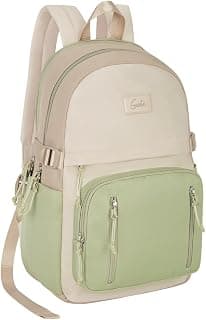 Genie Casual Backpack for Girls |17 In-20 Ltr with Laptop Sleeve, Two Compartments and Trolley Sleeve with Padded Shoulders |Best for Books,Stationery,Lunch Box & Essentials