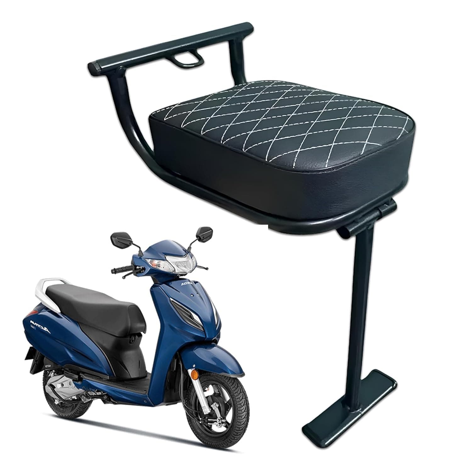 CCE Scooty Activa Front Baby Seat | Foldable Kids Scooter Chair | Soft Cushion Comfort | Adjustable Secure Child Riding Seat | Durable Metal Frame Build | Universal Fit for All Scooters |NTorq 125