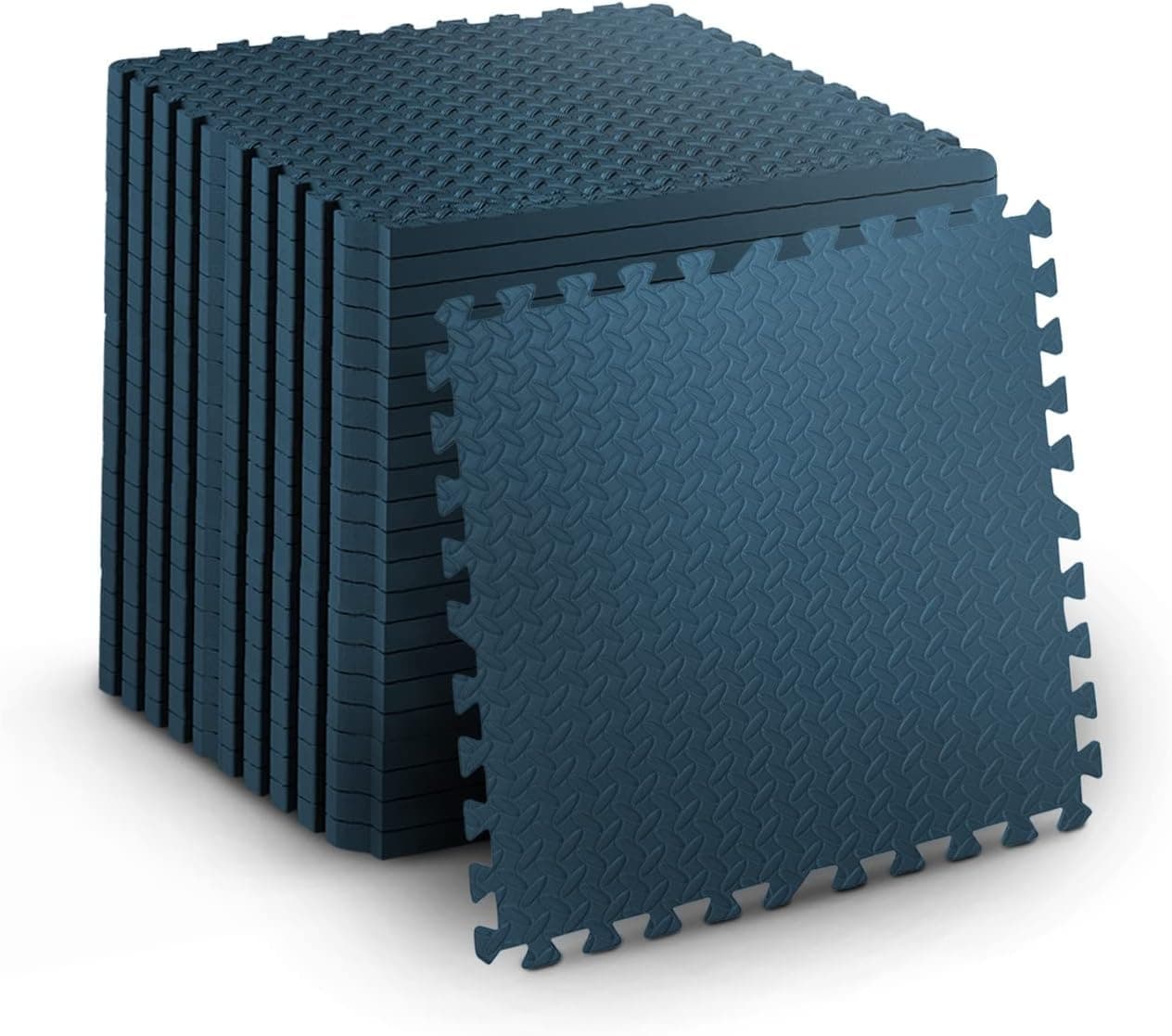 Interlocking EVA SIGNATRON Play Mat -12 mm Thick | Kids mats for Floor | Baby Crawling and Play Mat- Set of 4Pcs | 16 Sq Ft (Navy Blue)