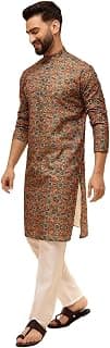 SOJANYA Men’s Deep Purple Ethnic Kurta with Intricate Abstract Print | Modern Festive Style
