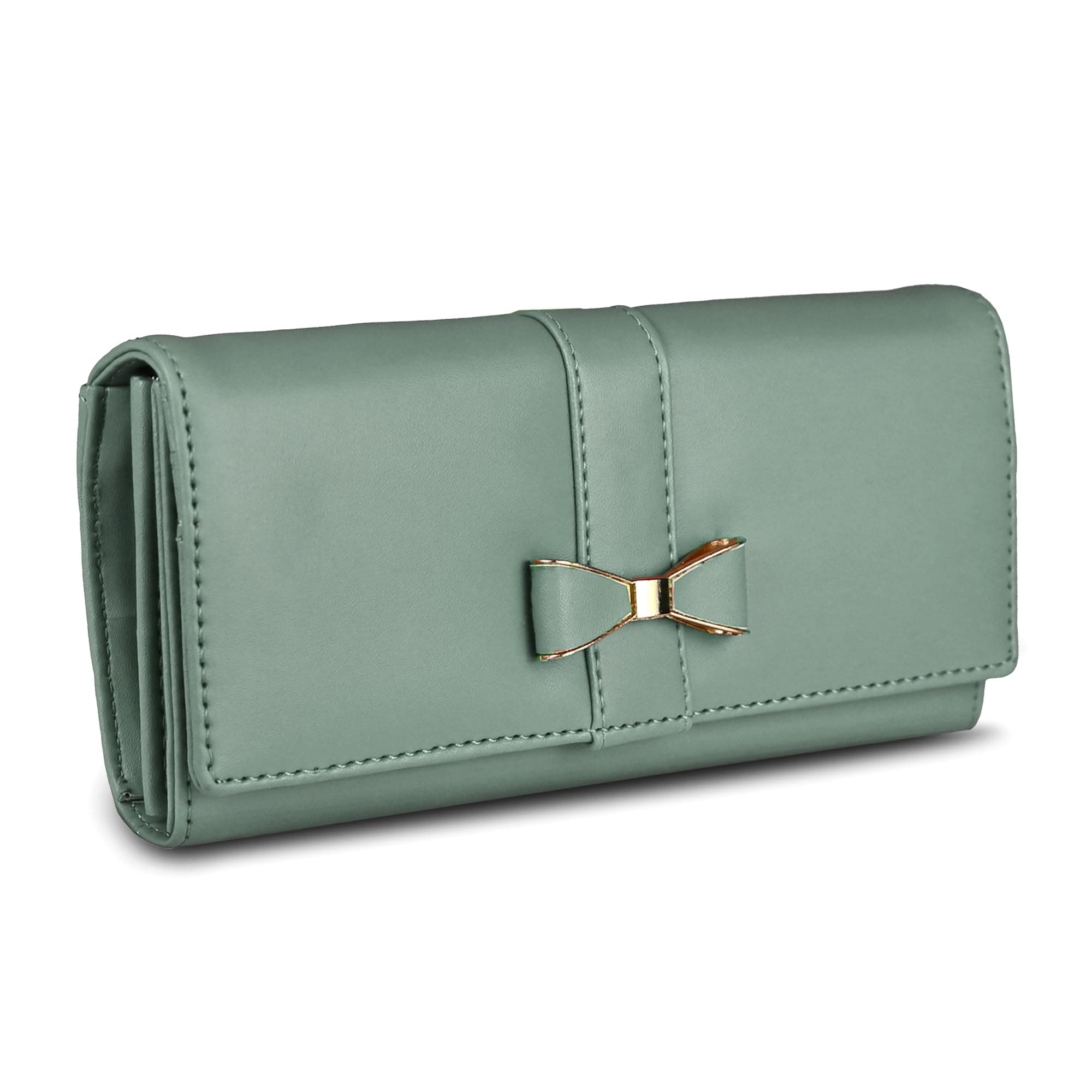 ALSU Women's Hand Wallet Purse Clutch | Phone Pocket| Coin Pocket| Credit Card Slots| Zipper Pocket| Office use| Casual use| Faux Leather (Light Green)
