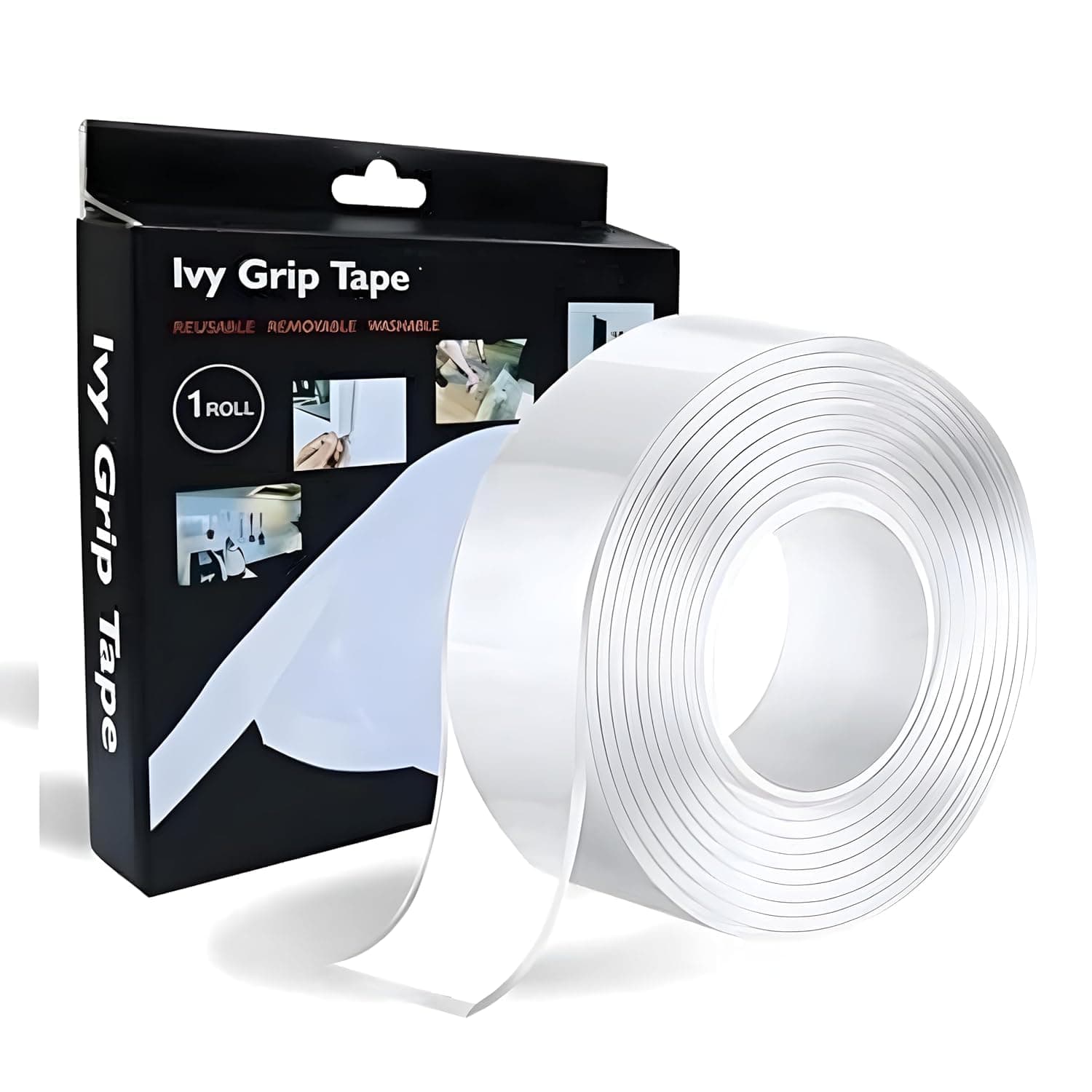 YAJNAS 3 meter Nano Tape Double Sided Tape Heavy Duty - Multipurpose Removable Traceless Mounting Adhesive Tape for Walls，Washable Reusable Strong Sticky Strips Grip Tape 2mm Thick, 1.2 Inch Wide