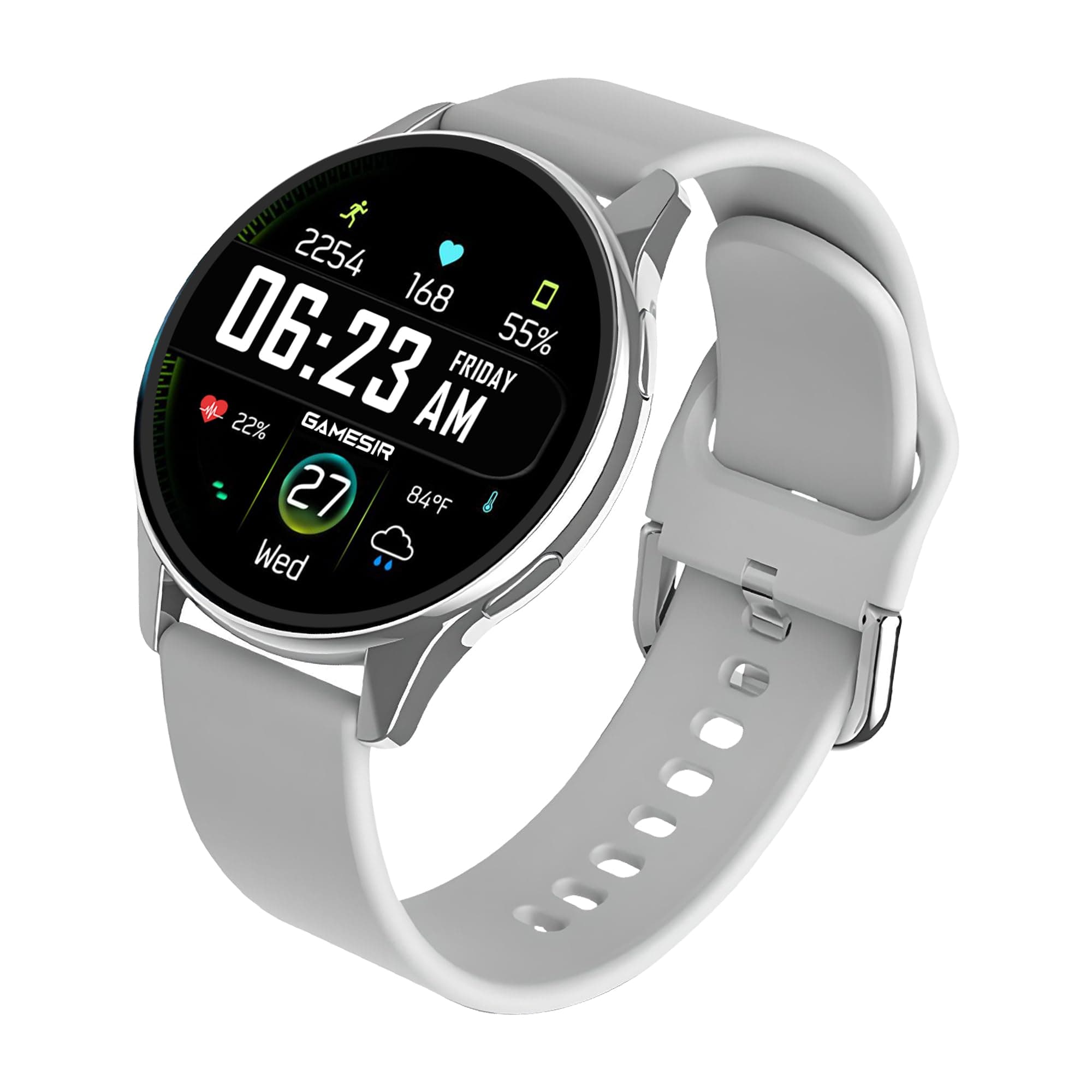 GameSir Active 5 Smart Watch AMOLED Display 1.3" Screen, 360 * 360 Resolution, IP68 Waterproof with Multiple Watch Faces Bluetooth Calling Round Dial Smartwatch for Men & Women (Grey)