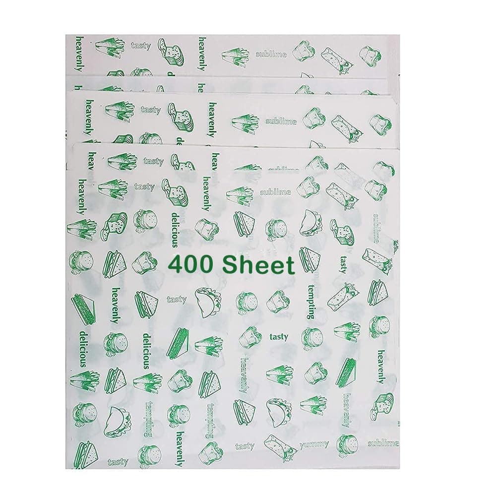 JASMINE & GLORY Parchment Paper Sheets (400 Count) | Premium Non-Stick, Pre-Cut, Oven Safe & Re-heatable Butter Paper for Baking, Cooking & Bulk Food Storage