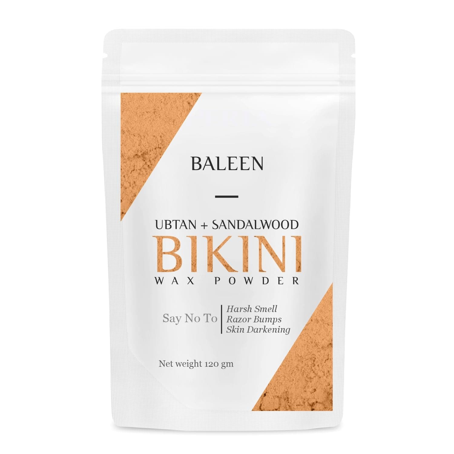 BALEEN Bikini Wax Powder Women with Ubtan & Sandalwood 120 Gm (Pack Of 1) | Painless Herbal Hair Removal Powder for women Bikini Area, Legs, Hands & Underarms with No Harmful Chemicals, No Irritation, No Skin Rashes