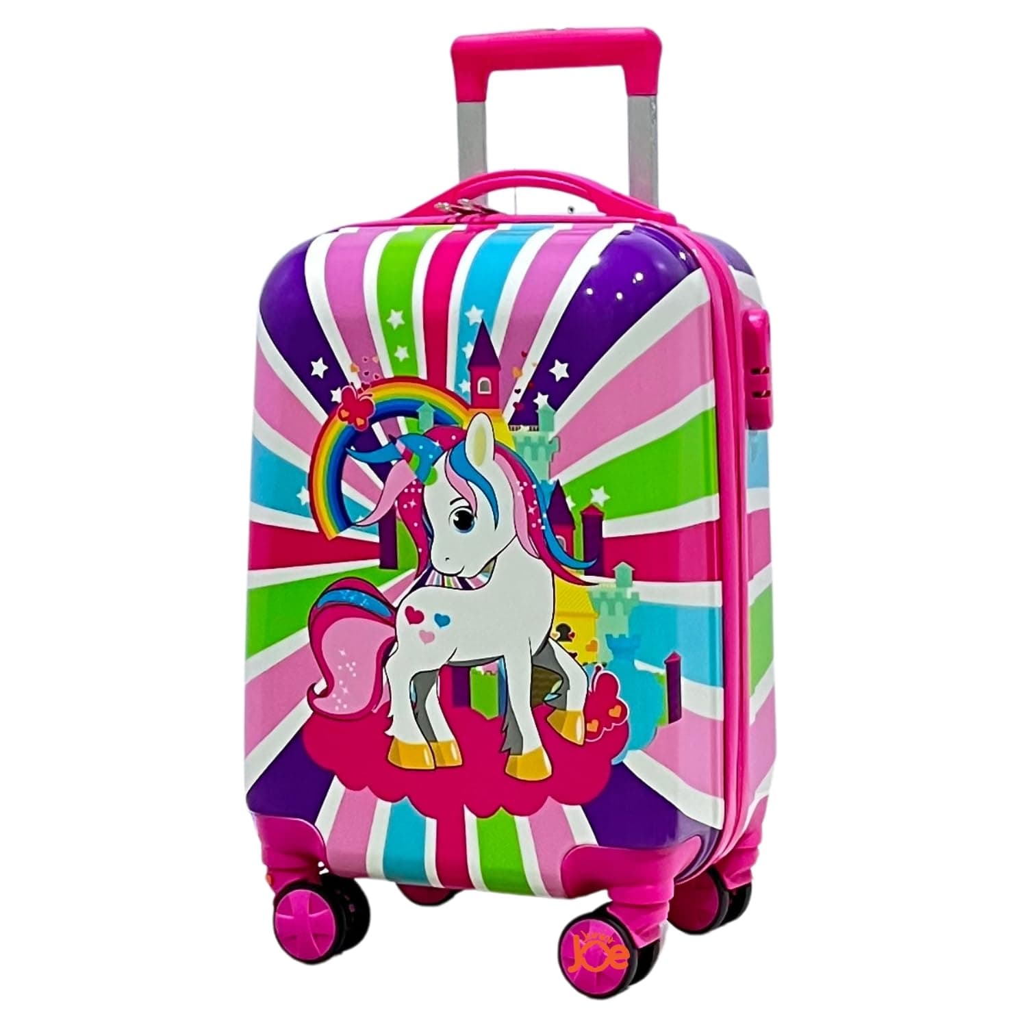JUNIOR JOE 20 Inch ABS 4 Double 360 Degree Wheels Travel Trolley Suitcase for Kid's Mother (Multicolour)