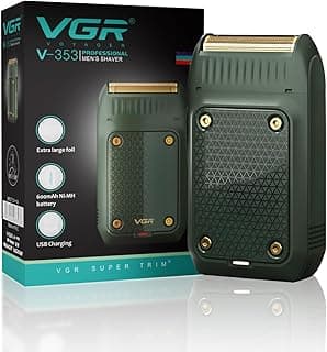 VGR V-353 Professional Electric Ultra Thin Shaver Rechargeable Razor for Face Care Beard Trimmer Reciprocating Blade with USB Travel Shaver, Men's Electric Razor - (Green)