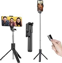 Kratos Selfie Stick with Tripod Stand,Extendable Selfie Stick for Mobile Phone with Bluetooth Remote,3-in-1 Multifunctional Design for Redmi/Xiaomi/OnePlus/Samsung/Oppo/Vivo and All Phones