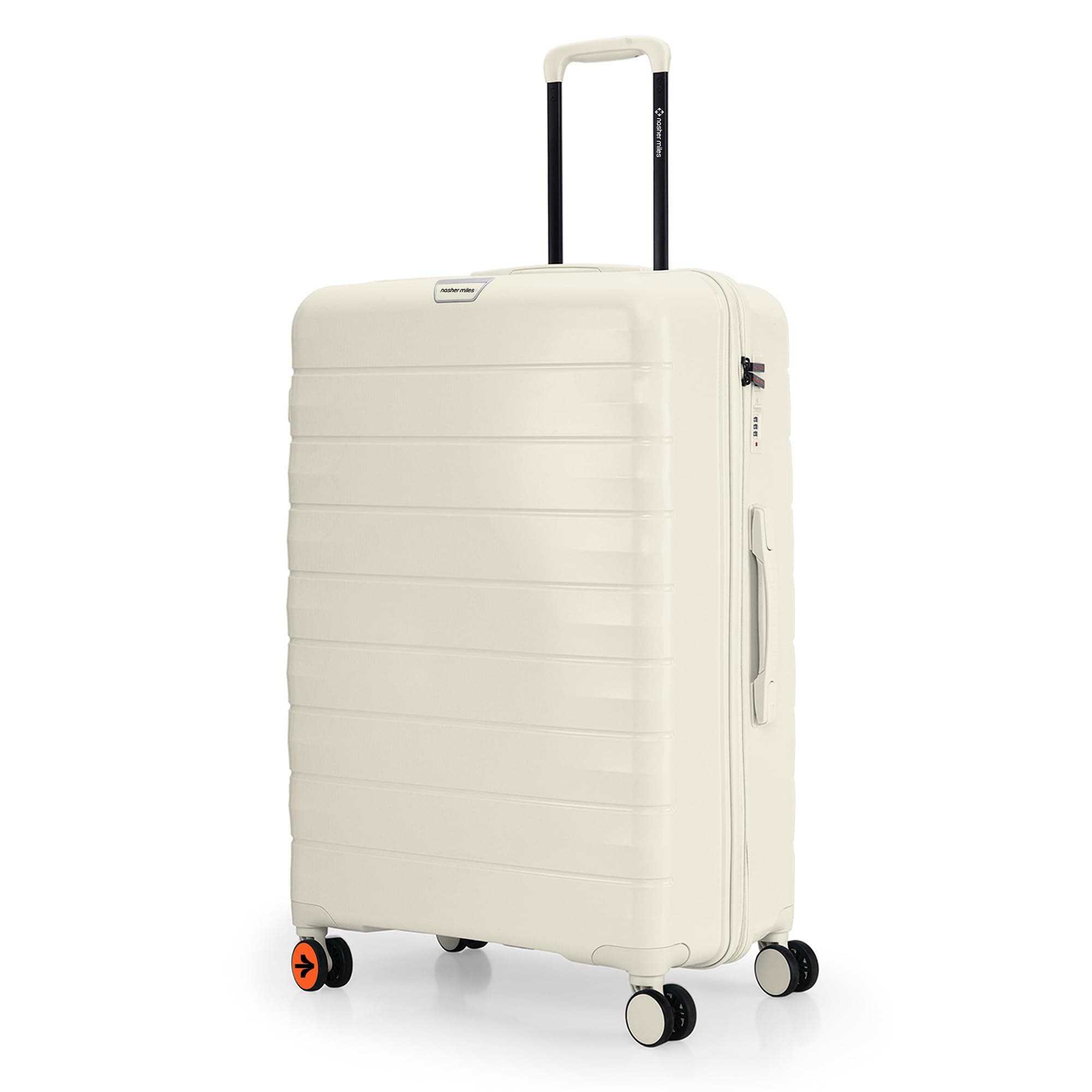 Nasher Miles Large Vienna Hard-Sided Polypropylene Double Spinner Check-in Luggage 28 inch | 75cm | 8 Wheels Trolley Bag for Travel | Suitcase (Cream White)