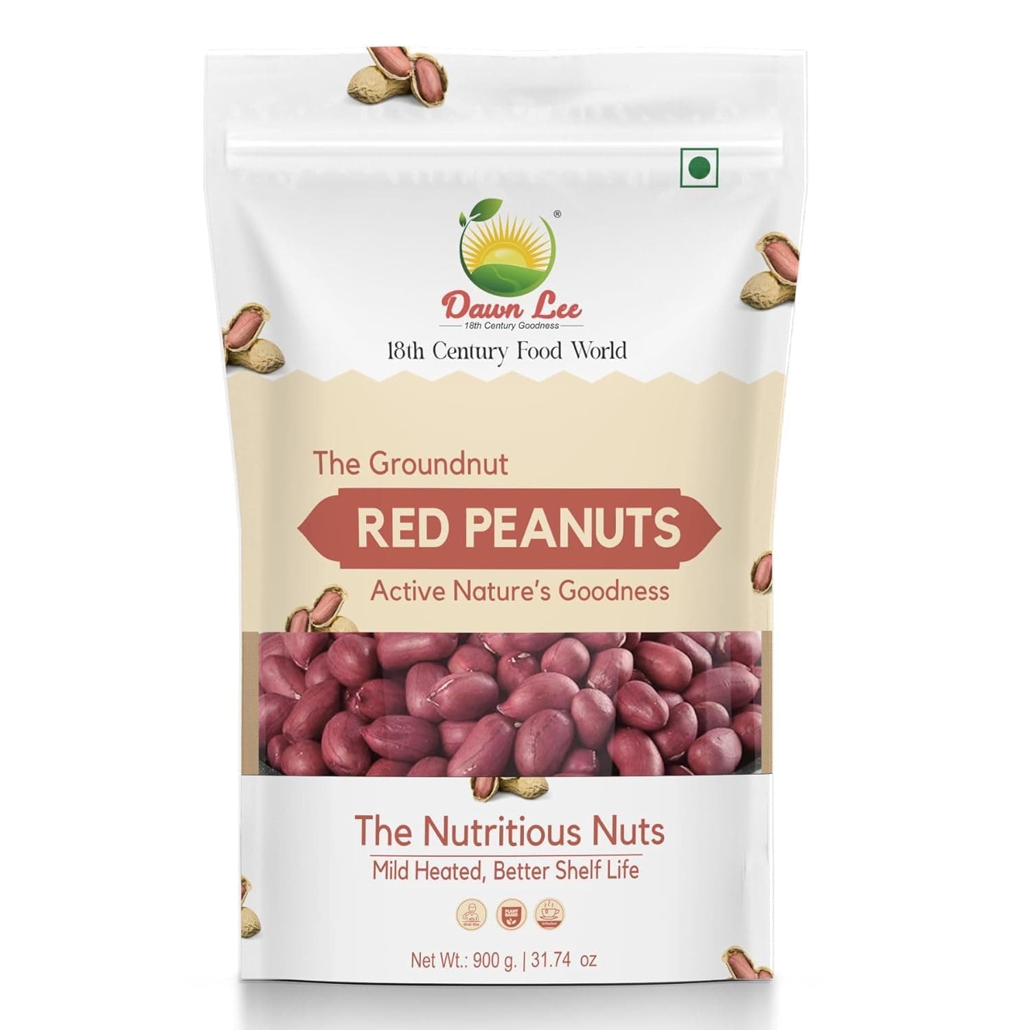 Dawn Lee Raw Red Peanuts 900g | Desi Moongfali (Groundnut) | Natural Protein Snack | Gluten-Free Unpolished Singdana | Healthy Mungfali for Ekadashi, Navratri, Roasting & Chutneys