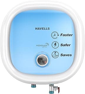 Havells All New Adonia Spin 25L 5 Star Storage Water Heater(Geyser)|Faster Heating|Safe to use|Saves electricity|Feroglas Coated Anti Rust Tank| Temp. setting knob|7 Yr. Tank Warranty| Made In India