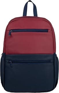 F Gear Zest Maroon Navy Blue 10L Daypack | Premium Art Leather Fabric | 1 Compartment & 2 Pockets | Compact Lightweight Durable Water-Resistant Small Bag | For College, School, Travel & Everyday Use