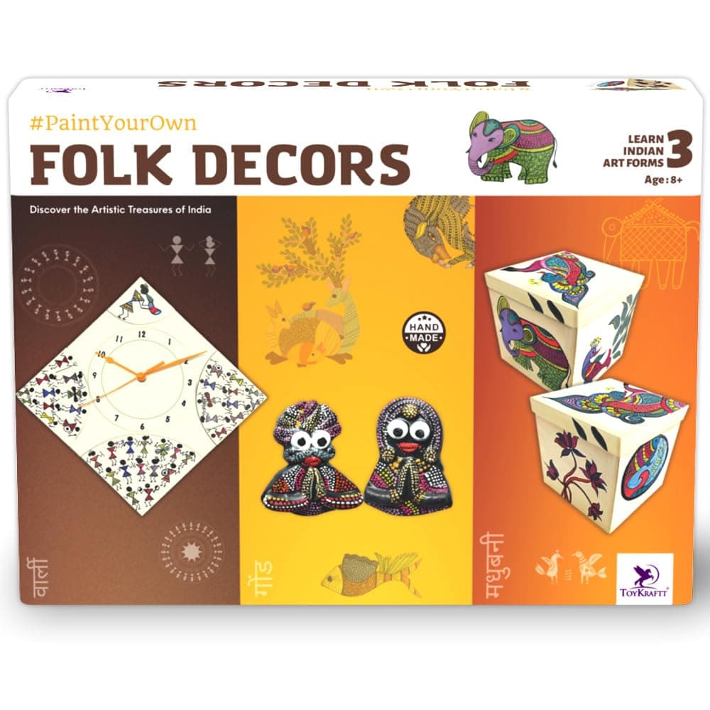 TOYKRAFTT Art and Craft DIY Painting Kit for Kids Ages 8-12 - Learn Madhubani, Warli & Gond Art - Best Birthday Gift for Girls 8, 9, 10, 11, 12 Years - Traditional Indian Folk Art & Craft Kit