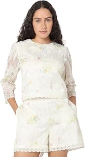 VERO MODA Women Polyester Floral Regular Fit T-Shirt