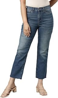 GO COLORS Soft Cotton Blend Mini Flare Jeans for Women| Breathable, Mid Rise