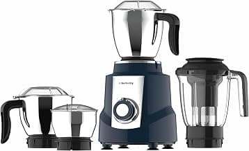 Butterfly Magneto Mixer Grinder with 4 Jars | 1000W TorX23 Motor | Contra Curv Jar & Blade Design | Specially Annealed Jars| Ink Blue