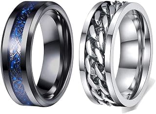 YouBella Jewellery Stainless Steel Ring Combo for Boys and Men