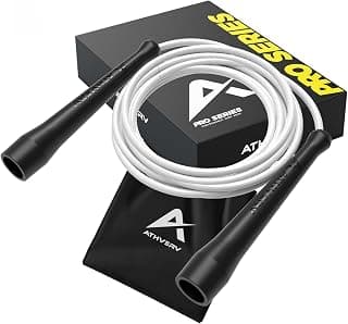 Pro Boxer Jump Rope, Speed Skipping Rope for Boxing Workout & Footwork (White)