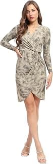 Madame Front Overlapping Printed Golden Bodycon Mesh Dress