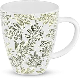 Larah by BOROSIL Maria Opalware Mug | Set of 1 Pcs Tea/Coffee Mugs, 400 ml Each | Microwave & Dishwasher Safe, Bone-Ash Free | Crockery Set Ideal for Daily Use & Gifting | White