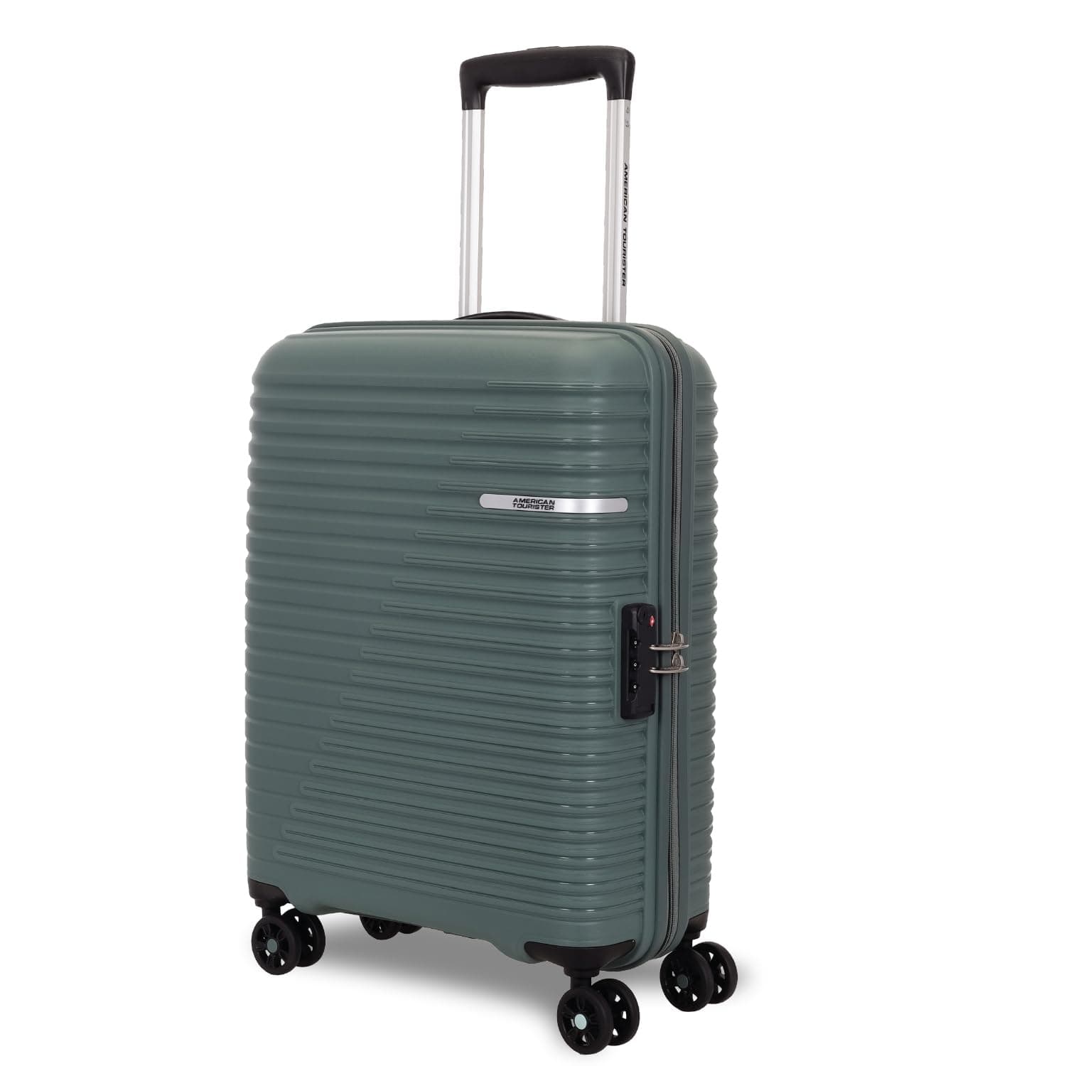 American Tourister Liftoff+|Small Size Cabin Trolley Bag (55 cm) for Travel|360° 8 Wheel Spinner Travel Luggage|Hard Case Polypropylene (PP) Suitcase|Mounted TSA Lock|Dark Olive