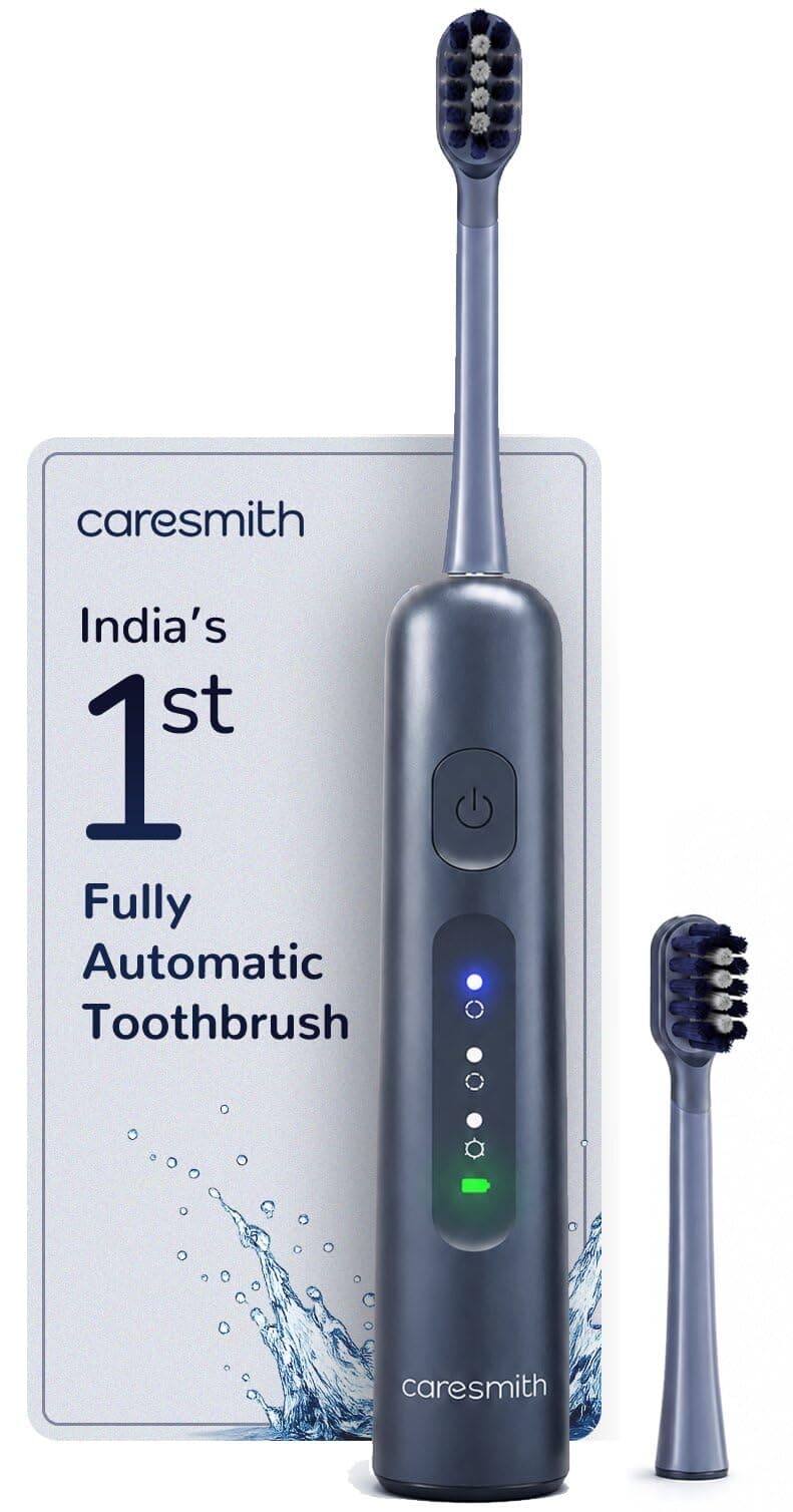 Caresmith SPARK Vibrasonic Electric Toothbrush for Men & Women | Sonic Electric Brush with 2 Brush Heads | 5 Cleaning Modes for Deep Cleaning| Rechargeable Toothbrush with Long Battery Life for Adult