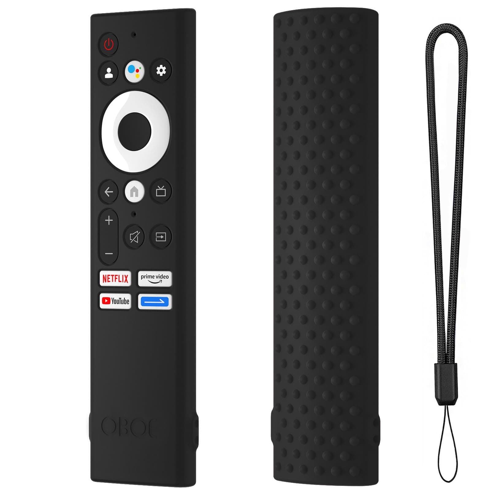 Oboe Silicone TV Remote Cover Compatible with Sansui Tv Remote/Phillips Tv/Croma Tv/Haier Tv/Blaupunkt/Coocaa Tv Remote Protective Case with Remote Loop (Black) [Remote NOT Included]