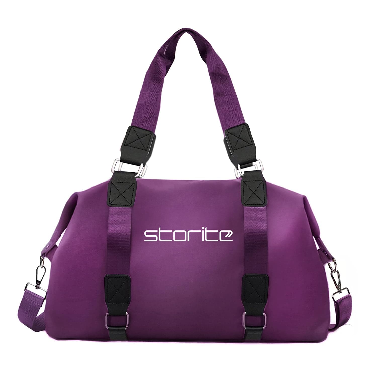 Storite Weekender Travel Duffle Bag, Red Wine, 47x16x30 cm | Water Resistant Nylon, Lightweight, Wet Pocket, Detachable Shoulder Strap, Spacious Main Compartment, Travel, Gym, Sports