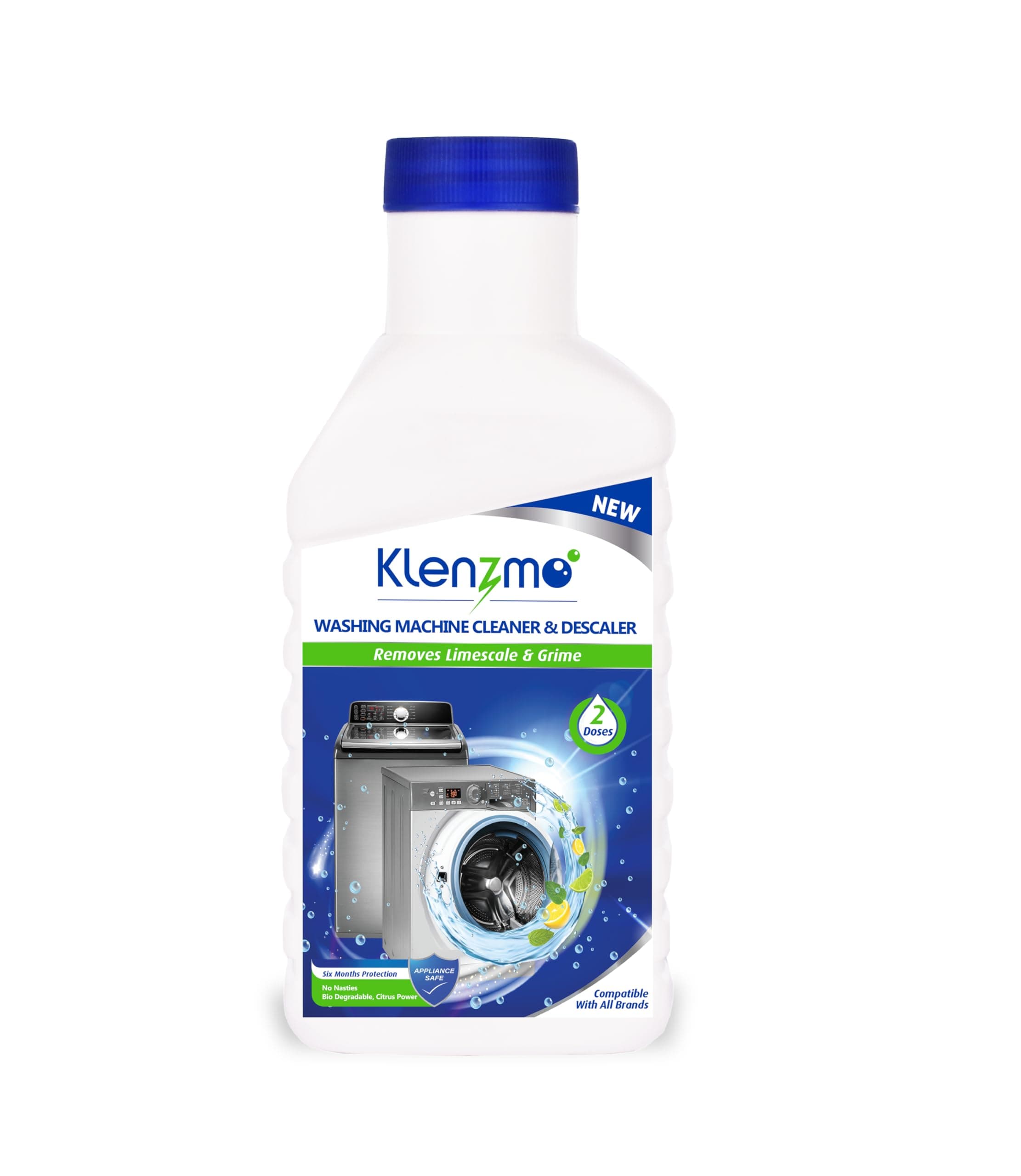 Klenzmo by Kleenest Washing Machine Cleaner Liquid | Powerful Descaler & Drum Cleaner for Front & Top Load Machines | Removes Limescale, Residue & Odor | 400ml (Pack of 1)