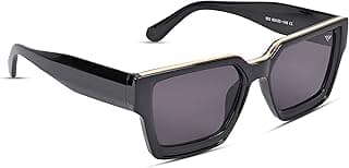 Voyage UV Protected Square Men & Women Sunglasses (952MG3669 | Black Lens & Frame)