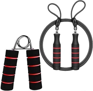 Skipping Rope & Hand Gripper For Men & Women Adjustable Jumping Rope For Man Skipping Rope For Women rassi jumping Skipping Cord For Kids Jump String For Men Gym