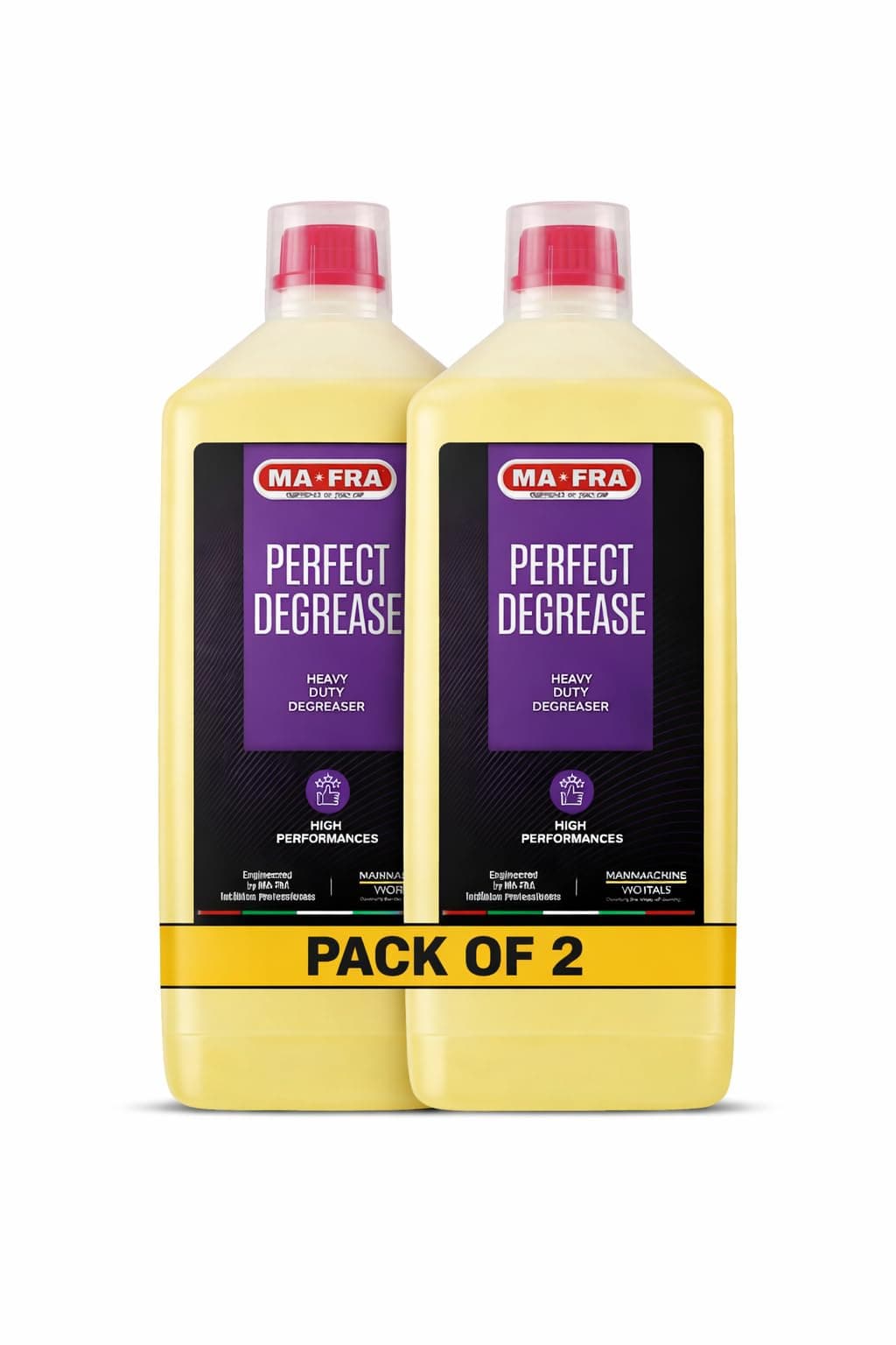 MAFRA Perfect Degrease 1L, Heavy Duy Degreaser, High Performance Multi-Purpose Engine, Wheel Rim & Iron Cleaner for Car, Professional Grade Grease & Dirt Remover(pack of 2)