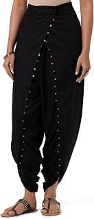 W for Woman Women Loose Mid Rise Viscose Casual Style Dhoti Pants with Metal Hanging Trim