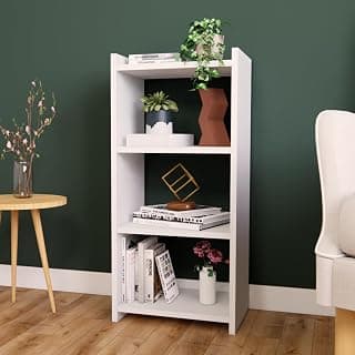 ECOLINE Book Shelf for Home Library with Assembly | Laminated Engineered Wood Storage Rack for Living Room, Office, Kitchen, Bedroom (White, 3 Layer)
