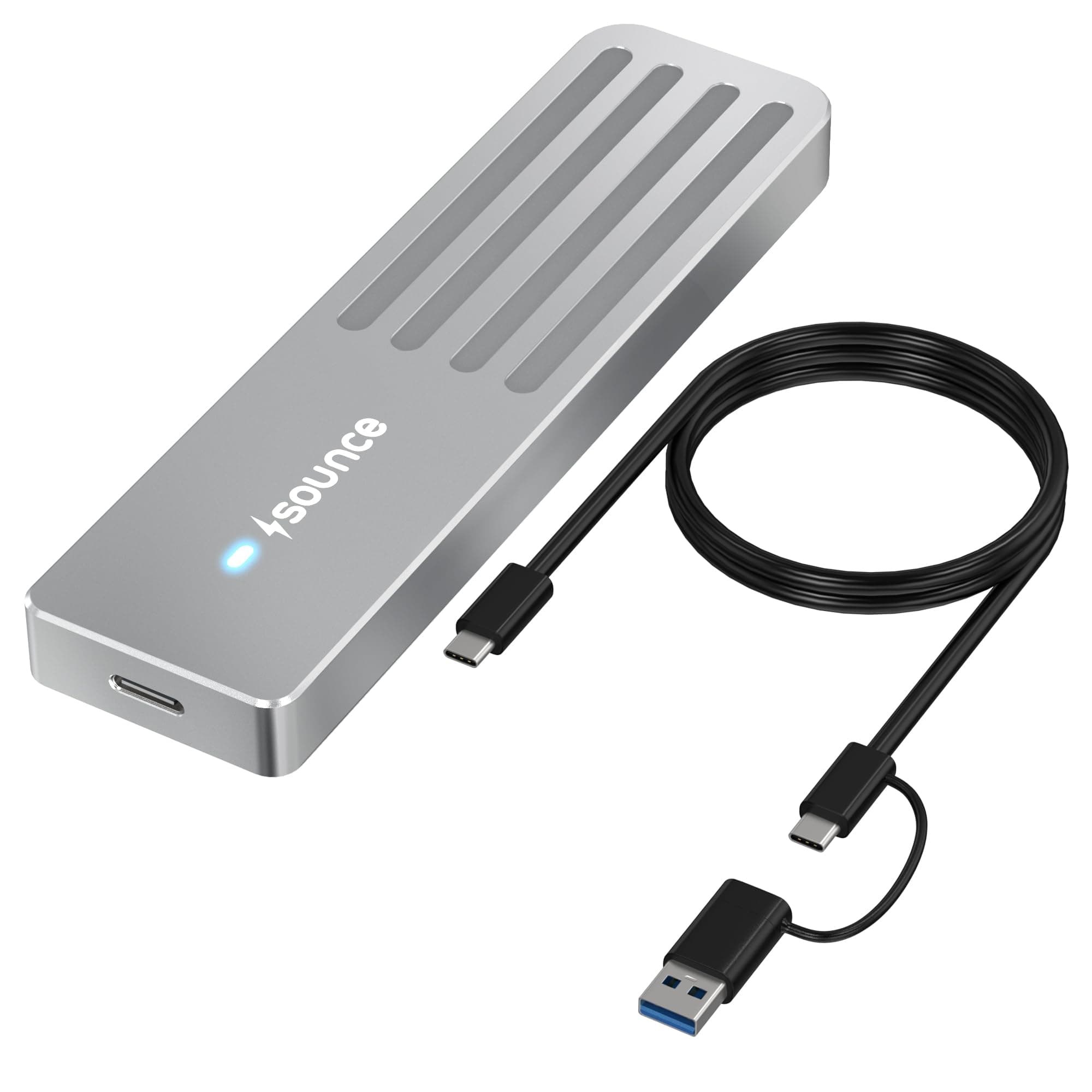 Sounce M.2 NVMe/NGFF SSD Enclosure USB 3.1 Gen2 10Gbps for 2242/2260/2280 M-Key/M+B Key PCIe SSD, Supports Dual Protocol NVMe and NGFF SSD, UASP Max 2TB, Aluminium Case (SSD Not Included, Black)