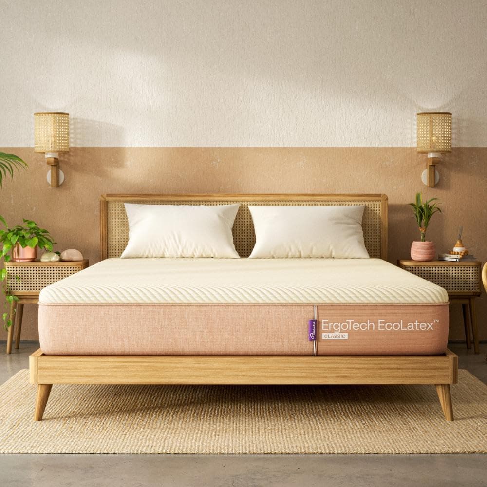 Wakefit Natural EcoLatex Classic Mattress | 10 Years Warranty | Mattress King Bed, ErgoTech Latex Mattress, 8-Inch Bed Mattress, King Size (75x72x8 Inches, Firm, 7-Zone)