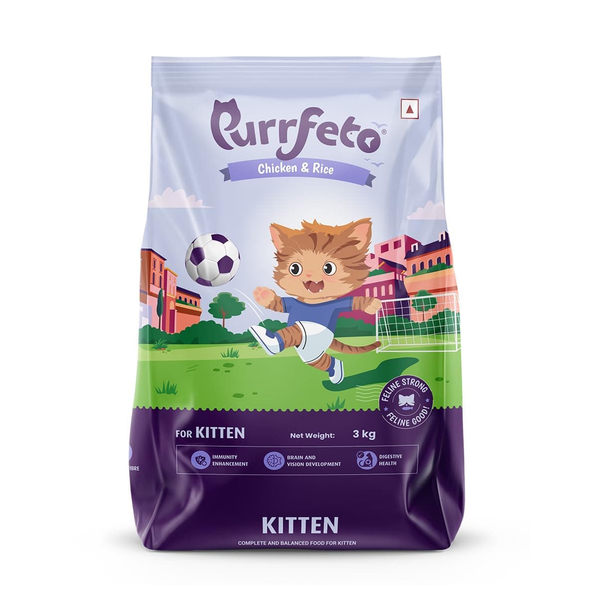 Purrfeto Kitten Dry Cat Food | Chicken & Rice | 3 kg| 40% Reduction in Urinary Tract Diseases | Promotes Brain & Vision Development | Enhances Immunity |Improves Digestive Health
