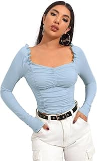Shasmi Women's Shirt | Sweat Heart Neck | Full Sleeve | Regular Fit | Elegant Design Stylish & Comfortable | All-Day Comfort | Perfect for Formal, Casual (Tank Top)