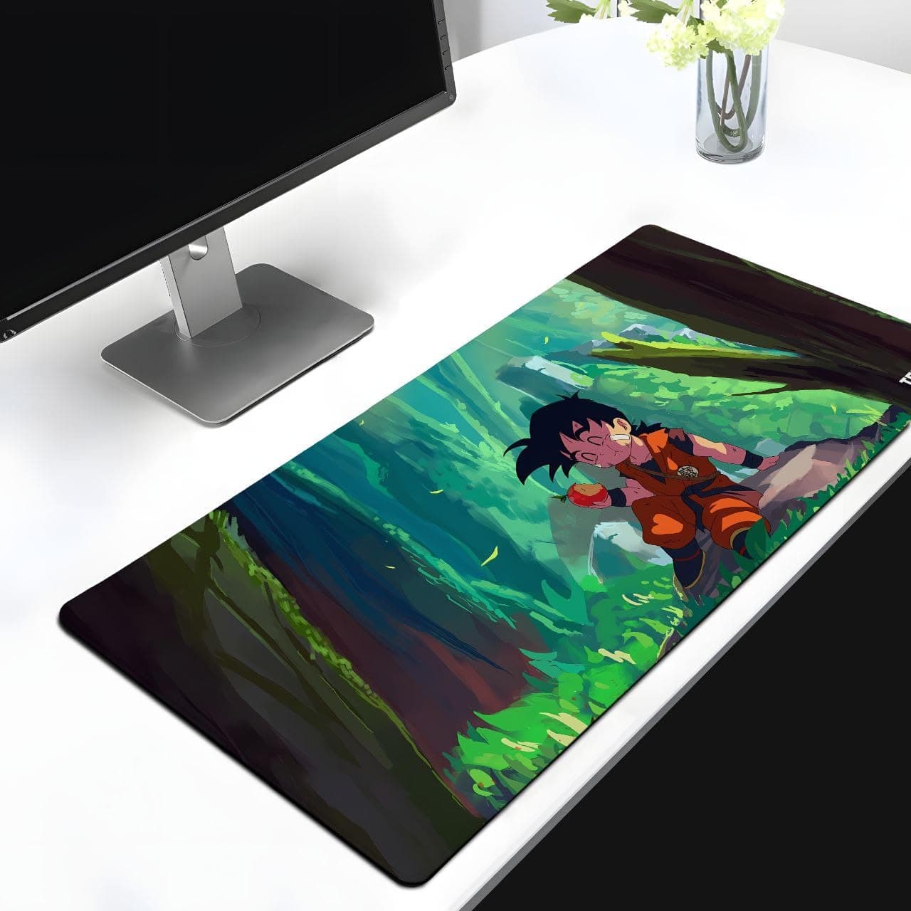 TEESOWN Dragon Ball Z Goku Anime Large Extended Mouse Pad for Laptop Desktop PC Gaming Desk Mat Rubber Base Desk Pad