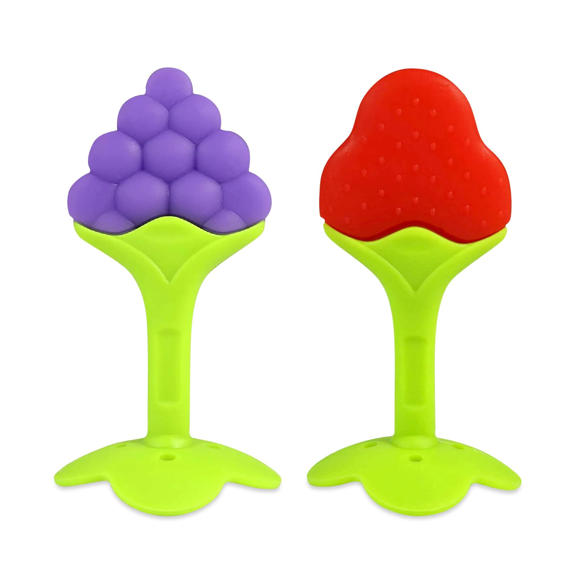 GLUN® Super Soft Silicone Baby Fruit Teething Toy for 0-12 Months, Pack of 5, BPA Free Silicone Soothing Teether Soft & Safe Gum Relief Toy