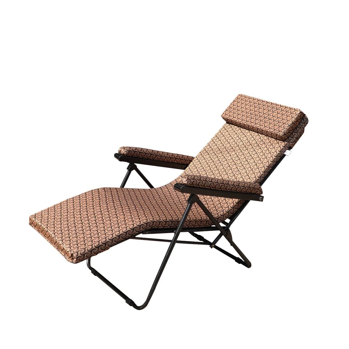 Spacecrafts Recliner Folding Easy Chair | 5 Adjustable Postions | Portable And Space Saving Easy Chair For Home Relax | Brown - Mild Steel