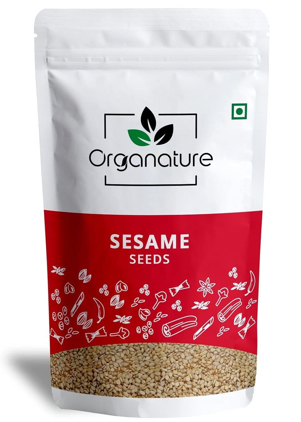 Organature Fresh & Natural Sesame Seeds (Unhulled) | White Til | Tal for Weight Loss High In Nutrient Dietary Fibre White Raw Til Seeds for Eating (850 Grams)