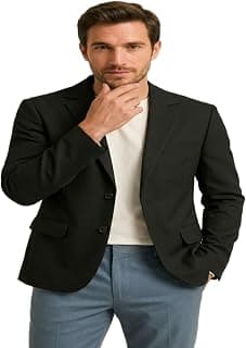PERFECT PRODUCTIONS Mens Black Blazer Slim Fit, Mens Black Blazer for Advocates