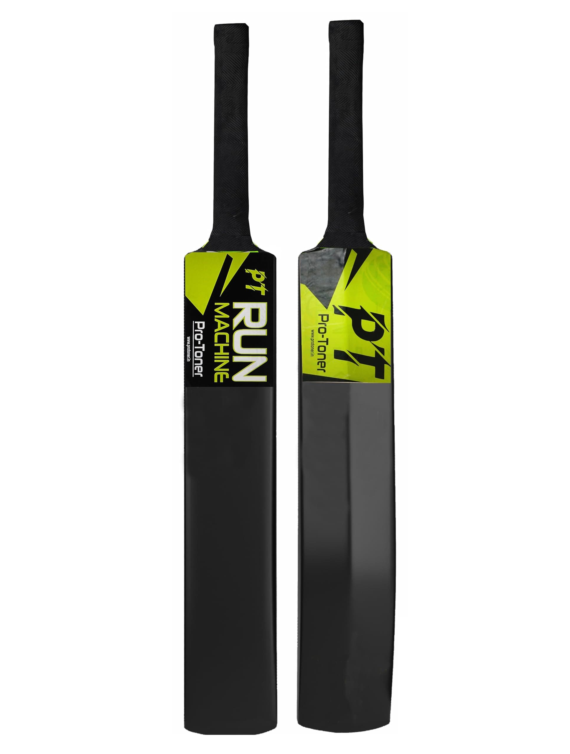 Protoner PVC Cricket Bat for Tennis Ball, Black and Green