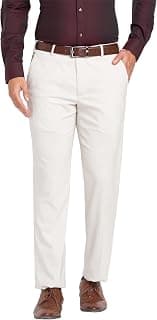 Park Avenue Men Smart Fit Structure Pattern Lycra Poly Viscose Blend Pleatless Formal Trouser