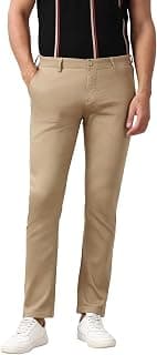 Peter England Men's Super Slim Fit Stretchable Casual Trousers | Office Sleek & Trendy Look