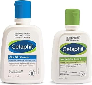 Cetaphil Moisturizing Lotion for Normal to Combination & Cetaphil Oily Skin Cleanser