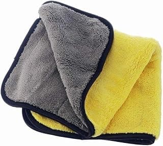 Auto Hub 800 GSM Heavy Microfiber Cloth for Car Cleaning and Detailing, Dual Sided, Extra Thick Plush Microfiber Towel Lint-Free, 40cm x 40cm, Pack of 1, Multicolor