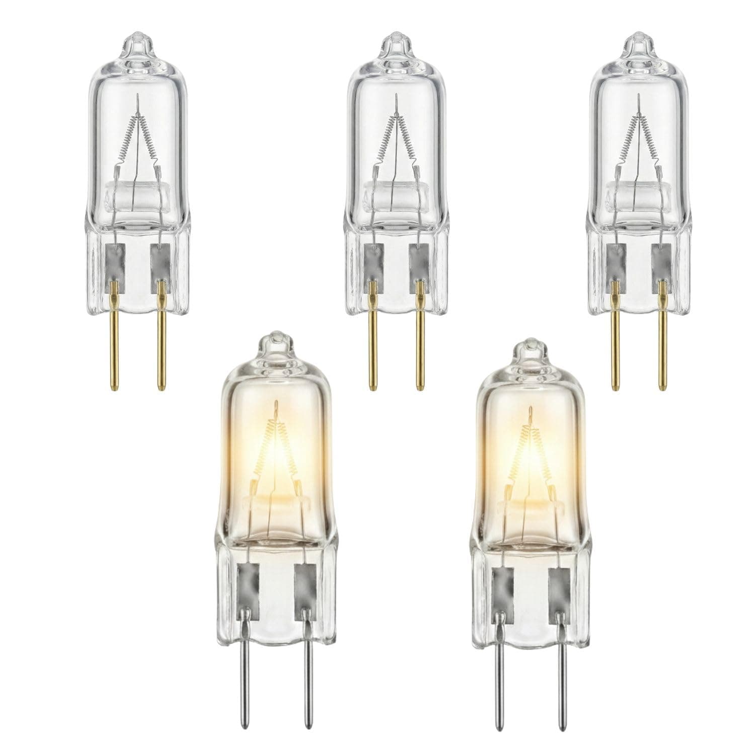 M2 Look 50 Watts G4 Replacement Glass Halogen Mirchi Bulb for Lamps and Aroma Diffusers 5 Pc Yellow